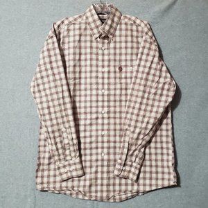 wrangler george staight collection western style plaid L/S button down shirt M